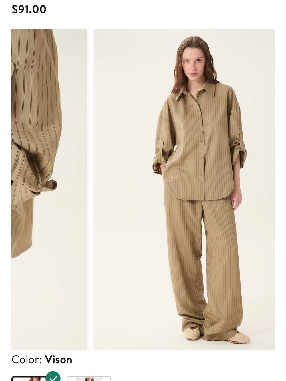 Deluc Pinstripe Wide-Leg Pants - Women's NWT